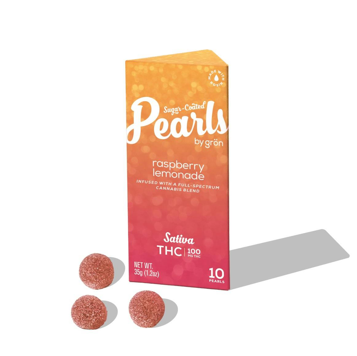 Grn Pearls Raspberry Lemonade 10pk 100mg